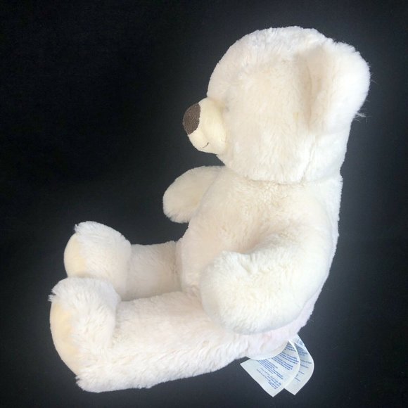 Build A Bear Polar Bear Plush White Cream Brown Nose 14” Stuffed Animal Toy Bow - Picture 8 of 9